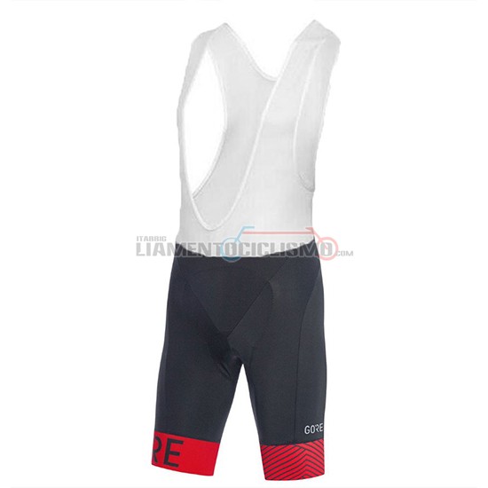 Abbigliamento Ciclismo Gore C3 Optiline Manica Corta 2018 Rosso e Nero